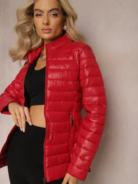 Przejściowa Kurtka Pikowana z Zasuwanymi Asethalia czerwona