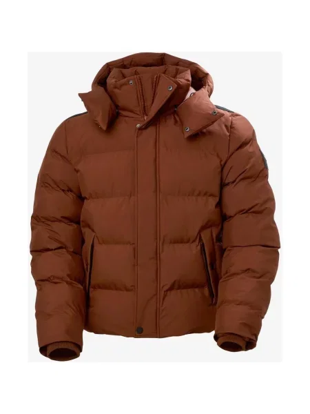 Kurtka z kapturem Helly Hansen Saxon Peak Puffy brązowo-czerwona S czerwona