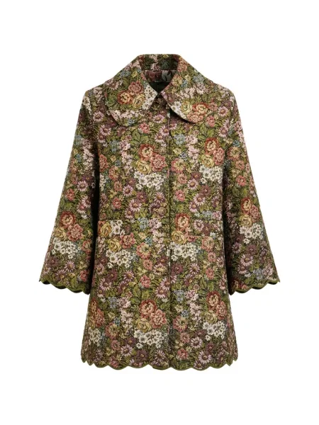 Palton Farm Rio cu model floral verde