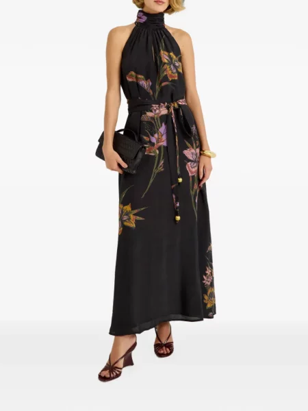 Rochie maxi Marie Oliver cu model floral cu imagine negru