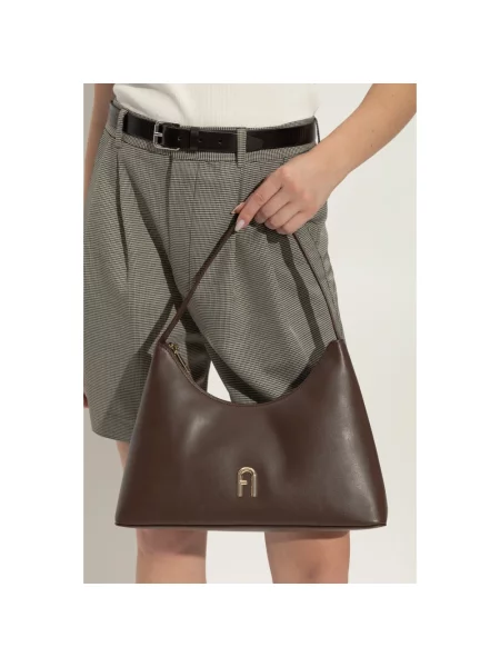 Furla torebka skórzana brązowy