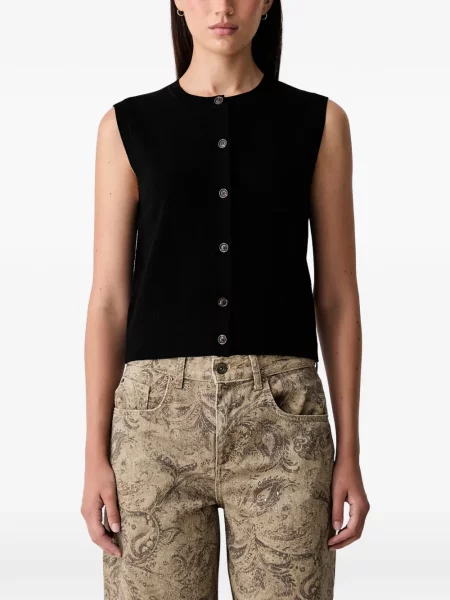 Top Scotch & Soda cu broderie fără mâneci negru