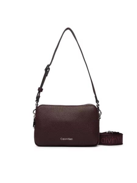 Calvin Klein Torbica Webbing 2X Strap Camera Bag smeđa