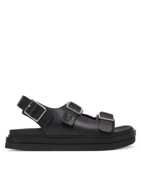 Calvin Klein Jeans Sandale Flat Molded Sandal Buckle crna