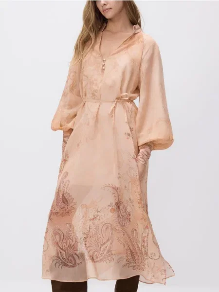 Reserved Rochie din amestec de lyocell multicolor