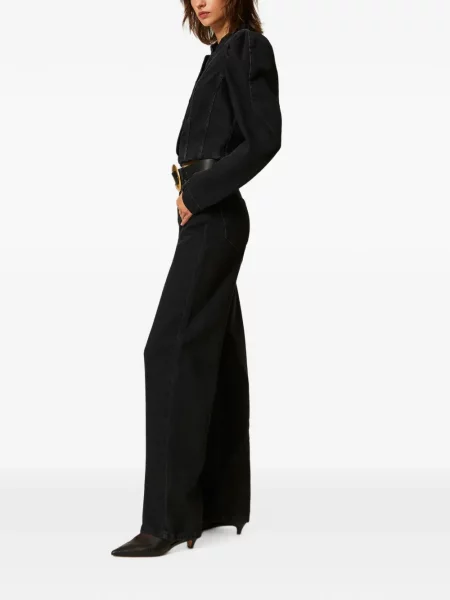 Blugi cu picior larg Twinset negru