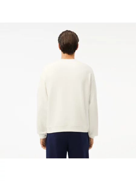 Lacoste Luźna Bluza Z Grafiką biała