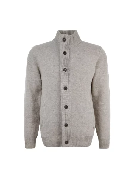 Sweter Barbour wełniany szary