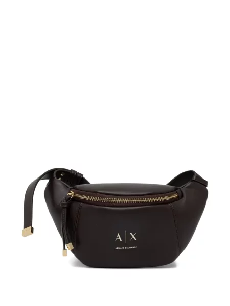 Geantă Armani Exchange cu autograf maro