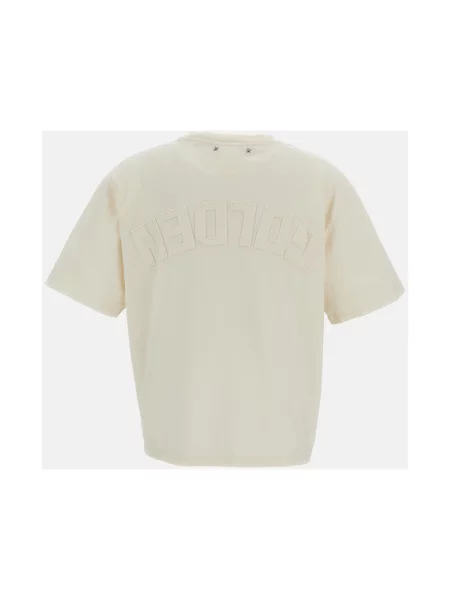 Koszulka Golden Goose z autografem beżowa