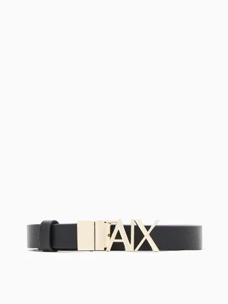 Кожаный ремень Armani Exchange с ремешками черный