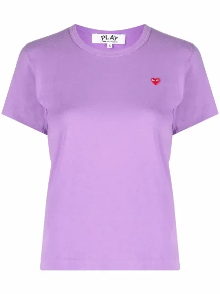 Tricou Comme Des Garcons Play cu broderie violet