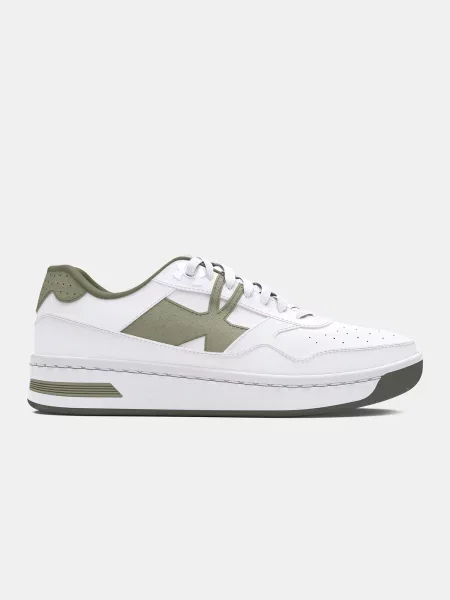 Pantofi Under Armour din piele de căprioară alb