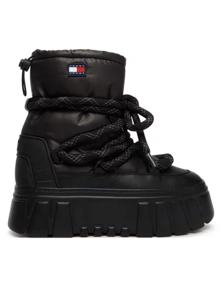 Tommy Jeans Hótaposó Tjw Platform Snowboot Wl fekete