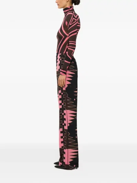 Pantaloni Pucci de mătase cu imagine maro