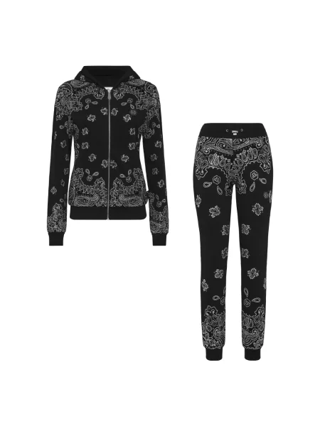 Kombinezon Philipp Plein z kapturem z wzorem paisley do biegania czarny