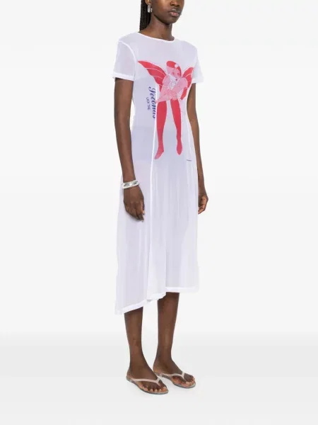 Rochie midi Our Legacy cu imagine plasă alb