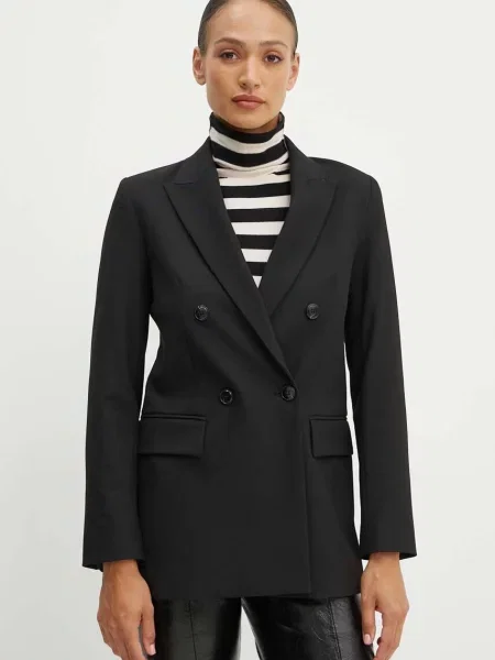 MAX&Co. sacou cu doua randuri de neted negru