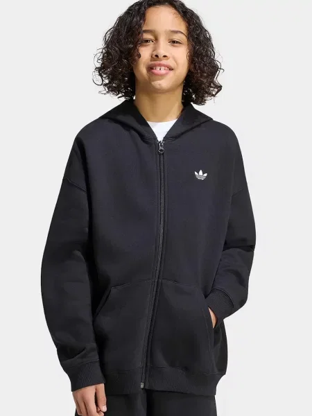 Adidas Originals кофта яка розстібається з капюшоном дитяча з бавовною