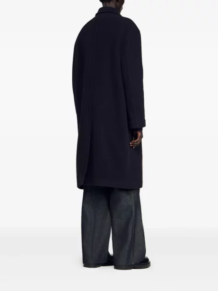 Palton Sandro de lână albastru