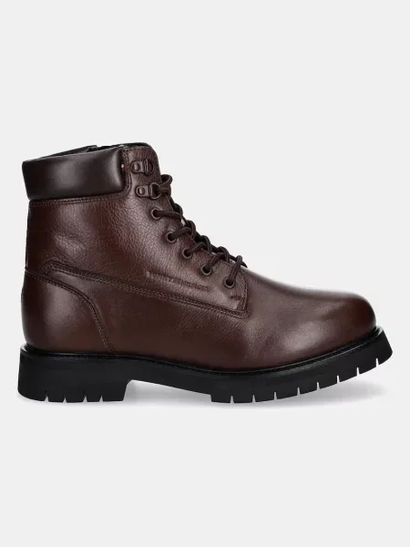 Usnjeni piščančki Tommy Hilfiger FLEX TH OUTDOOR RS LTH BOOT rjava