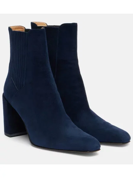 Cizme scurte Gabriela Hearst din piele de căprioară albastru