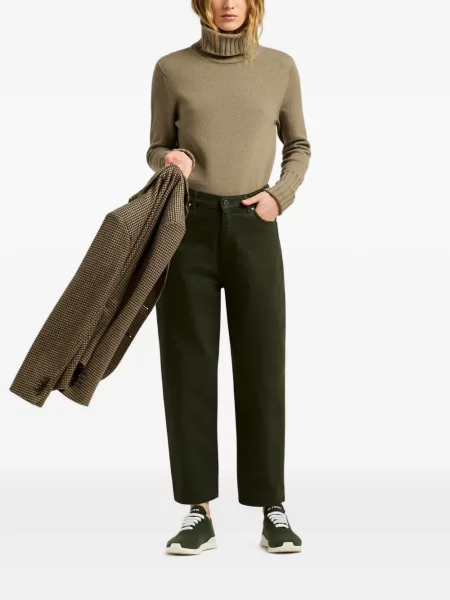 Cu centură pantaloni Kiton verde