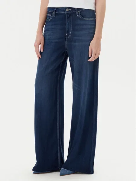 Guess Jeansy Granatowy Wide Leg