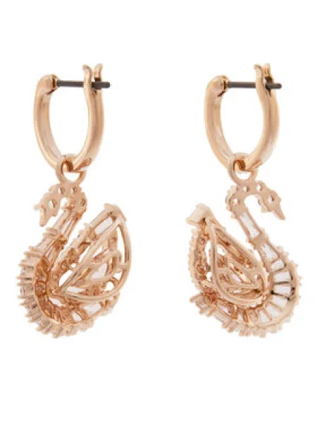 Swarovski Náušnice růžově zlatá stříbrná / průhledná růžová