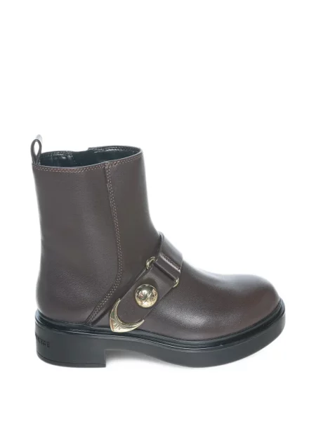 Cizme scurte Armani Exchange cu cataramă cu bretele maro