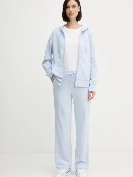 Dkny bluza z kapturem gładka niebieski