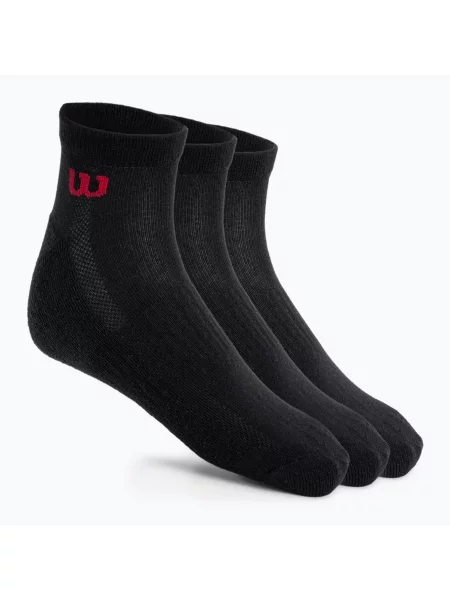Мъжки чорапи за тенис Wilson Quarter 3 чифта черни
