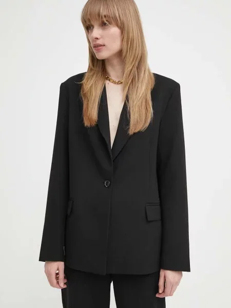 Sako Janet Attired Suiting jednoredno zakopčavanje bez uzorka crna