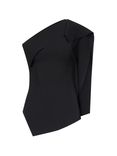 Top Fforme drapat cu un umăr gol negru