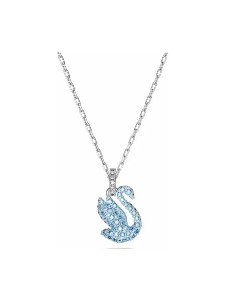 Lniany naszyjnik Swarovski szary