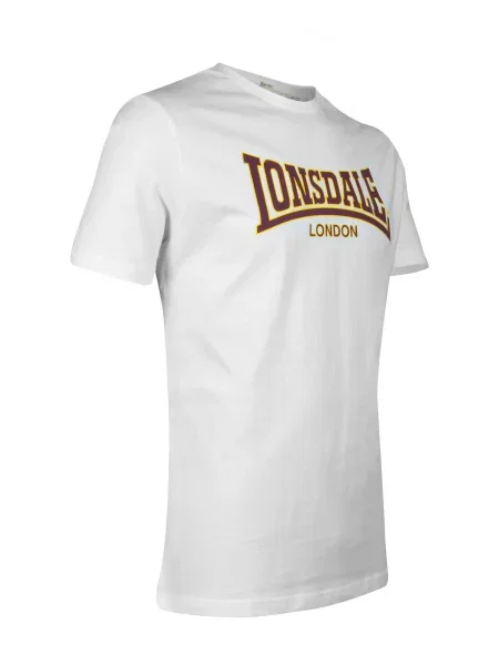 LONSDALE Tricou Classic maro / galben alb
