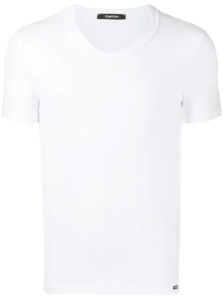 Tricou Tom Ford cu decolteu în V alb