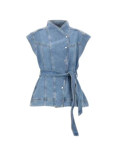 Vestă denim Boss asimetrică albastru
