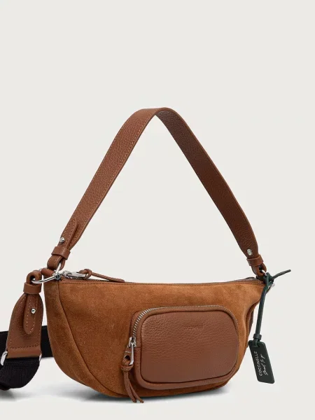 Coccinelle crossbody torbica usnjena rjava