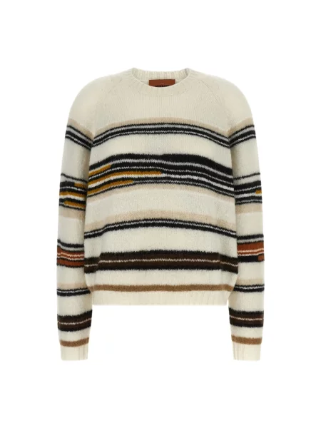 Sweter Missoni w paski z długim rękawem z okrągłym dekoltem