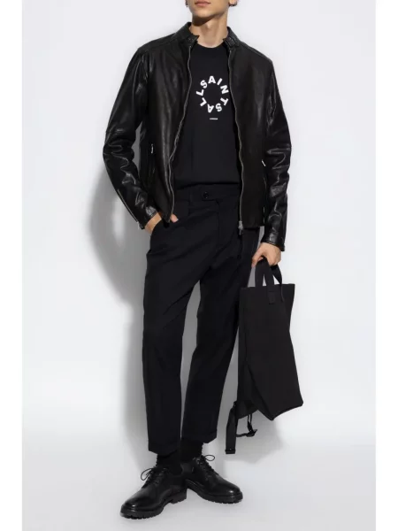Geanta de piele Allsaints negru