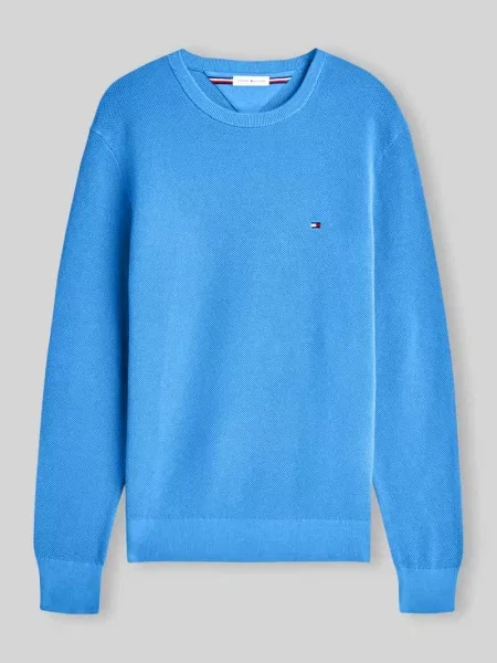 Sweter z czystej bawełny o kroju regular fit Tommy Hilfiger niebieski