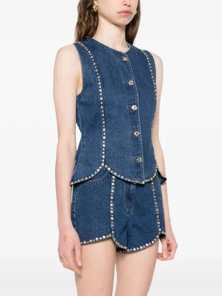 Kryształ górski kamizelka Sandro niebieska