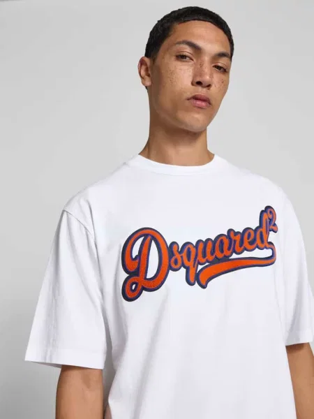 T-shirt z detalem z logo Dsquared2 biała