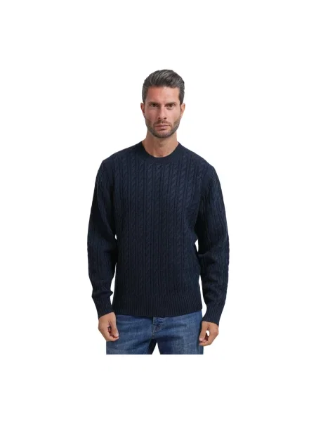 Sweter Boss wełniany niebieski