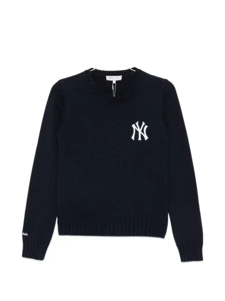 Pulover Sporty & Rich cu broderie albastru