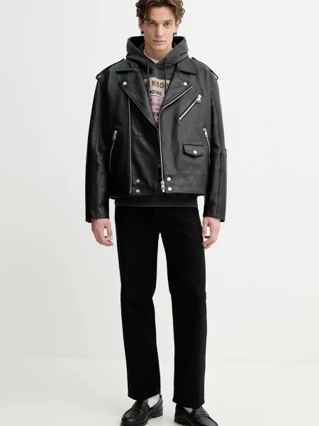 The Kooples bluza z kapturem z nadrukiem szary