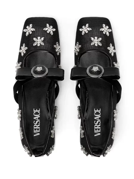 Μπαλαρίνες Versace με πετραδάκια μαύρο