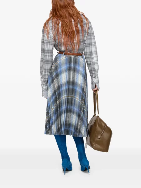 Vilnonis pledas midi sijonas Acne Studios mėlyna