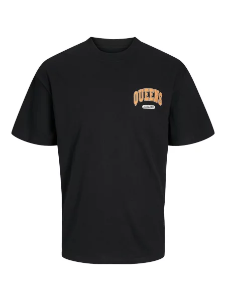 JACK & JONES Tricou Bradley portocaliu / negru alb